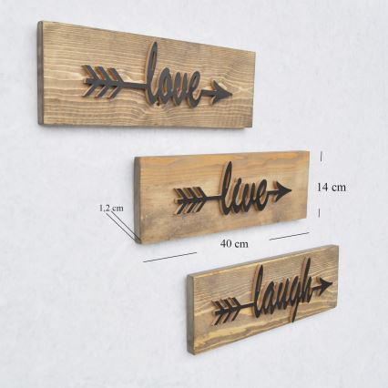 SET 3x Decorazione murale abete
