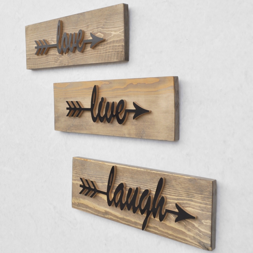 SET 3x Decorazione murale abete