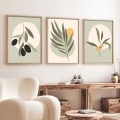 SET 3x Foto in cornice 50x70 cm foglie