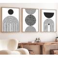 SET 3x Foto in cornice 50x70 cm nero/bianco
