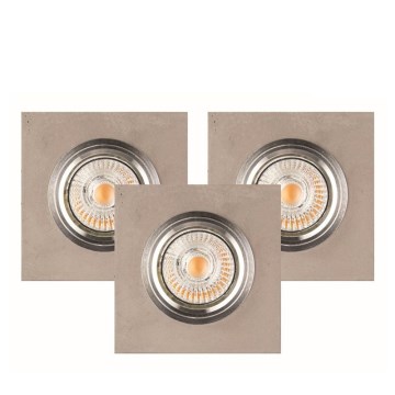 SET 3x Lampada da incasso LED VITAR 1xGU10/5W/230V CRI 90 cemento