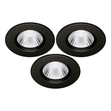 SET 3x Lampada LED da incasso per bagni LED/5,5W/230V 2700K IP65 nero