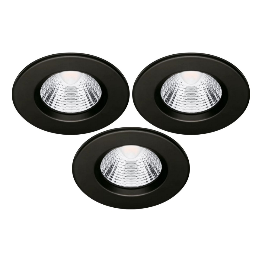 SET 3x Lampada LED da incasso per bagni LED/5,5W/230V 2700K IP65 nero