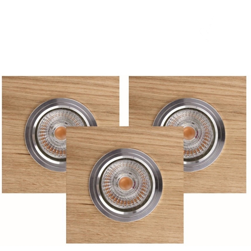 SET 3x Lampada LED da incasso VITAR 1xGU10/5W/230V CRI 90 quercia