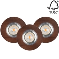 SET 3x Lampada LED da incasso VITAR 3xGU10/5W/230V faggio - FSC certificato