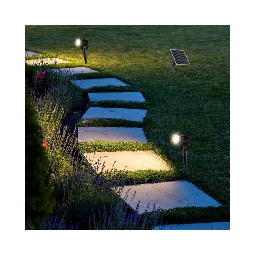 SET 3x Lampada solare LED da esterno 3xLED/1,2W/3,7V IP65 3000K 4000 mAh