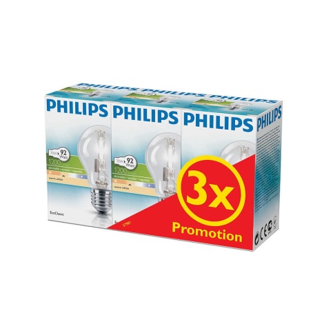 SET 3x Lampadina alogena dimmerabile Philips E27/70W/230V