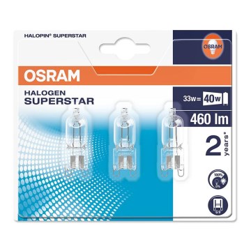 SET 3x Lampadina alogena HALOPIN G9/33W/230V 2700K - Osram