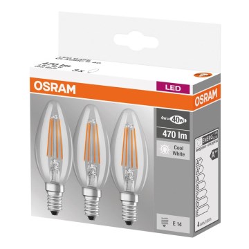 SET 3x Lampadina LED BASE B40 E14/4W/230V 4000K – Osram