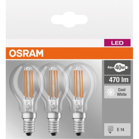 SET 3x Lampadina LED BASE P40 E14/4W/230V 4000K – Osram