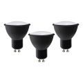 SET 3x Lampadina LED ECOLINE GU10/6W/230V 4000K nero - Brilagi