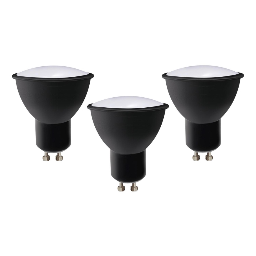SET 3x Lampadina LED ECOLINE GU10/6W/230V 4000K nero - Brilagi