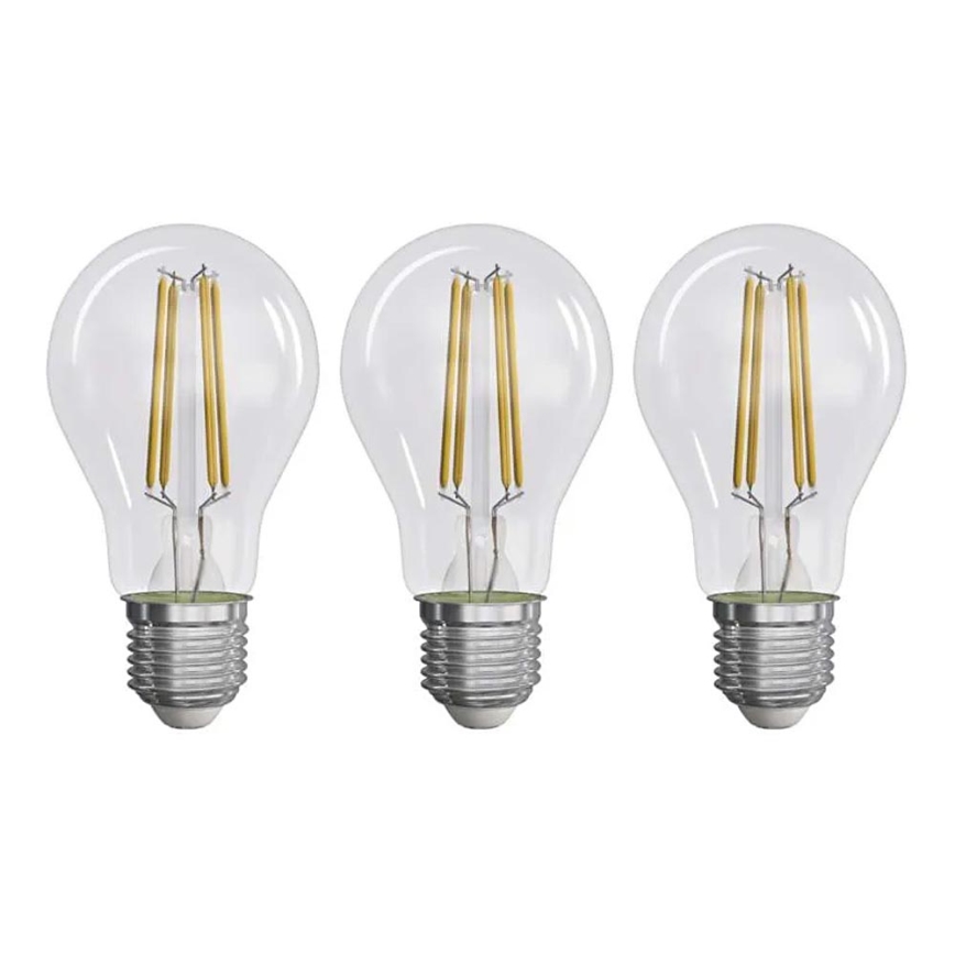 SET 3x Lampadina LED FILAMENT A60 E27/5W/230V 2700K Classe energetica A