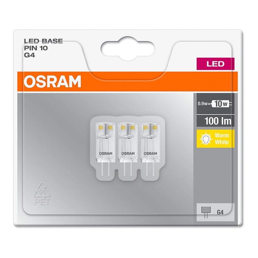 SET 3x Lampadina LED G4/0,9W/12V 2700K - Osram