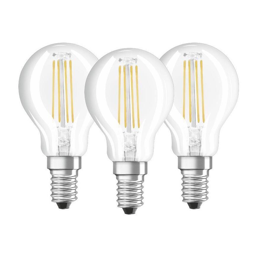 SET 3x Lampadina LED P40 E14/4W/230V 2700K - Osram