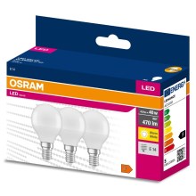 SET 3x Lampadina LED P45 E14/4,9W/230V 3000K - Osram