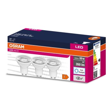 SET 3x Lampadina LED PAR16 GU10/4,5W/230V 6500K 36° - Osram