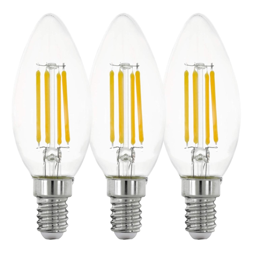 SET 3x Lampadina LED VINTAGE C35 E14/4W/230V 2700K - Eglo 12811