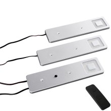 SET 3x LED Dimmerabile sotto il mobile della cucina CORTINA LED/2,4W/230V+ telecomando