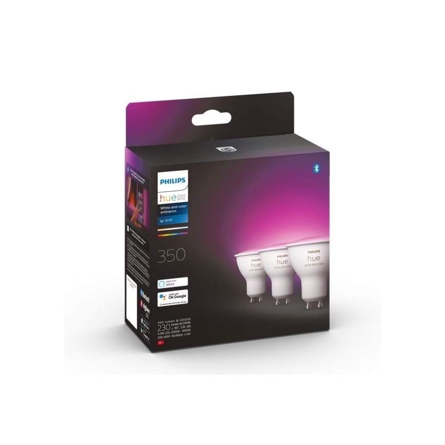 SET 3x Lampadine LED Dimmerabili Philips Hue White And Color Ambiance GU10/5W/230V 2000-6500K