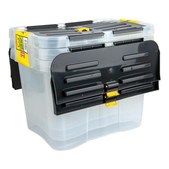 SET 3x Scatola contenitore DRAGON 15 l nero/trasparente