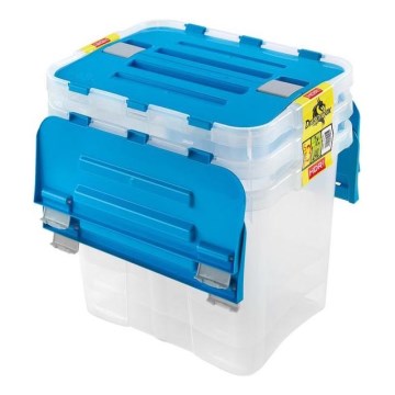 SET 3x Scatola di stoccaggio DRAGON 24 l blu/limpido