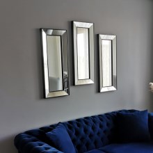 SET 3x Specchio da parete 70x30 cm nero