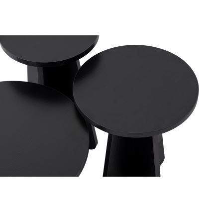 SET 3x Tavolino LUME diametro 28/33/43 cm nero