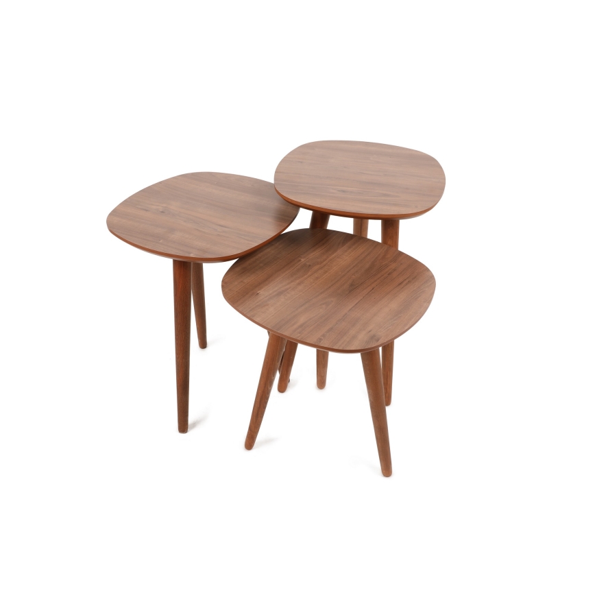 SET 3x Tavolino TYN marrone