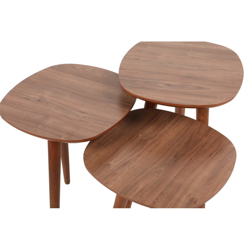 SET 3x Tavolino TYN marrone