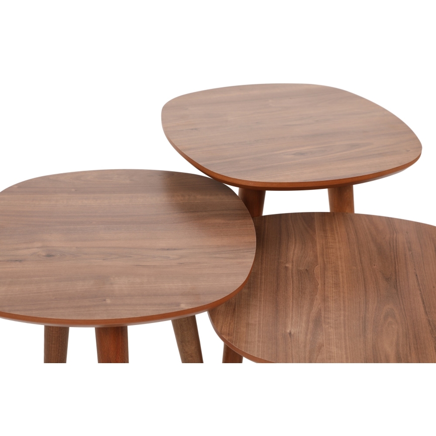 SET 3x Tavolino TYN marrone