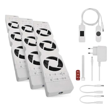 SET 3x Ventola del radiatore 5/230V bianco