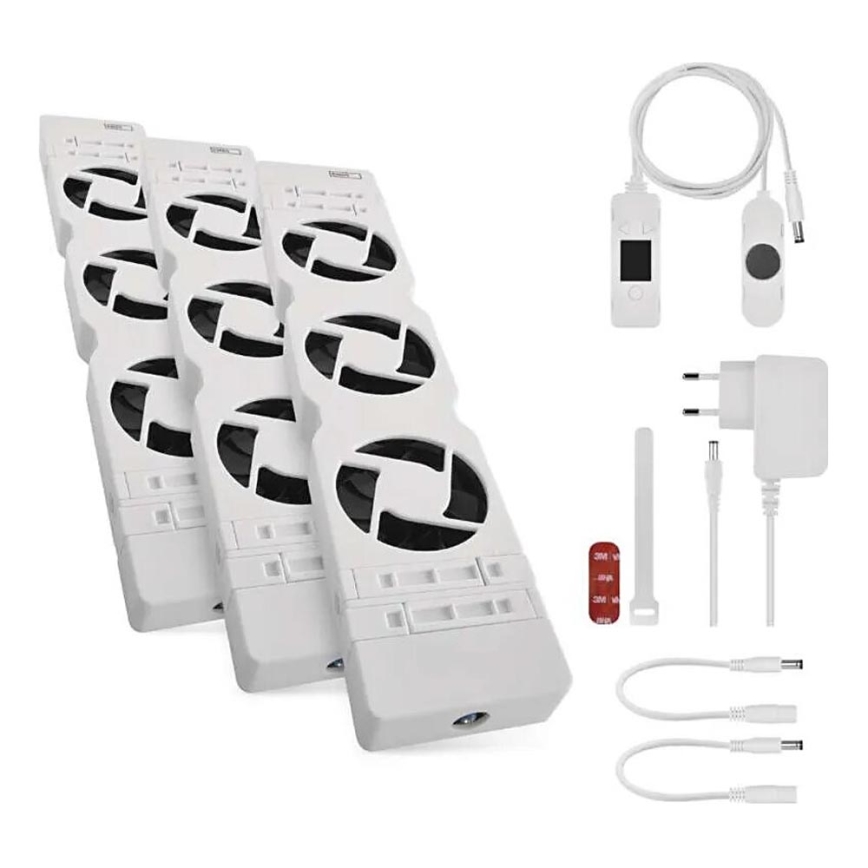 SET 3x Ventola del radiatore 5/230V bianco