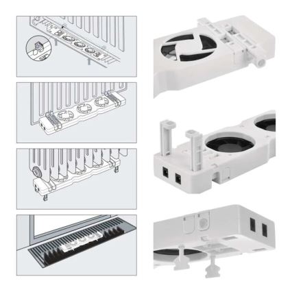 SET 3x Ventola del radiatore 5/230V bianco