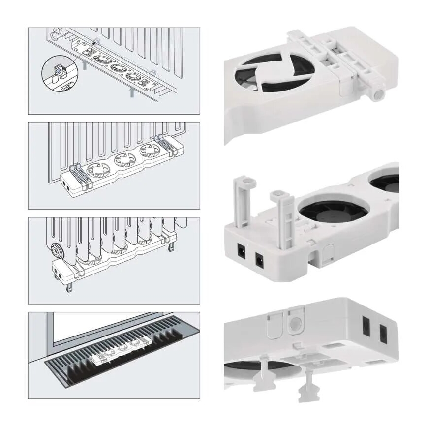 SET 3x Ventola del radiatore 5/230V bianco