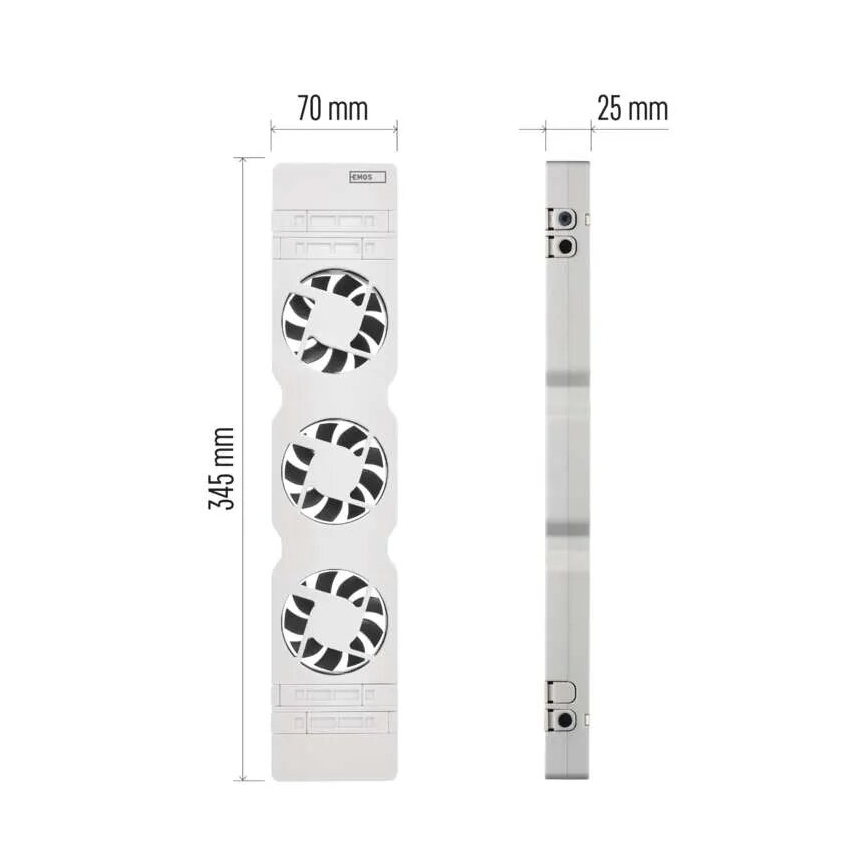 SET 3x Ventola del radiatore 5/230V bianco