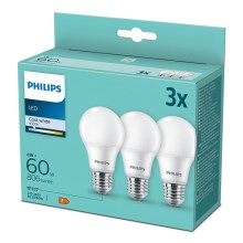 SET 3xLampadine LED Philips A60 E27/9W/230V 4000K