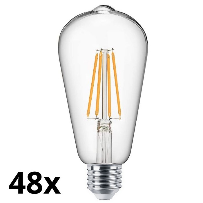 SET 48x Lampadina LED VINTAGE ST64 E27/7W/230V 2700K