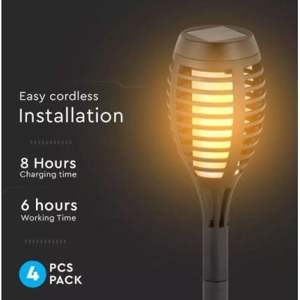 SET 4x Lampada solare LED 4xLED/3,6V 1xAAA IP44 100 mAh