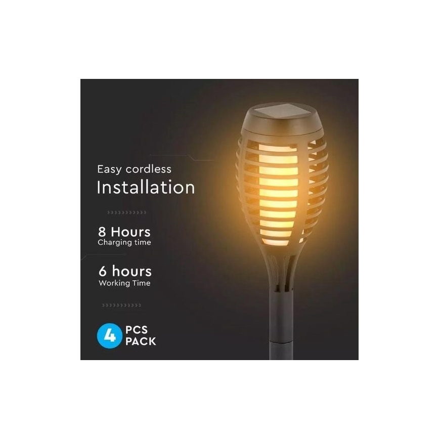 SET 4x Lampada solare LED 4xLED/3,6V 1xAAA IP44 100 mAh