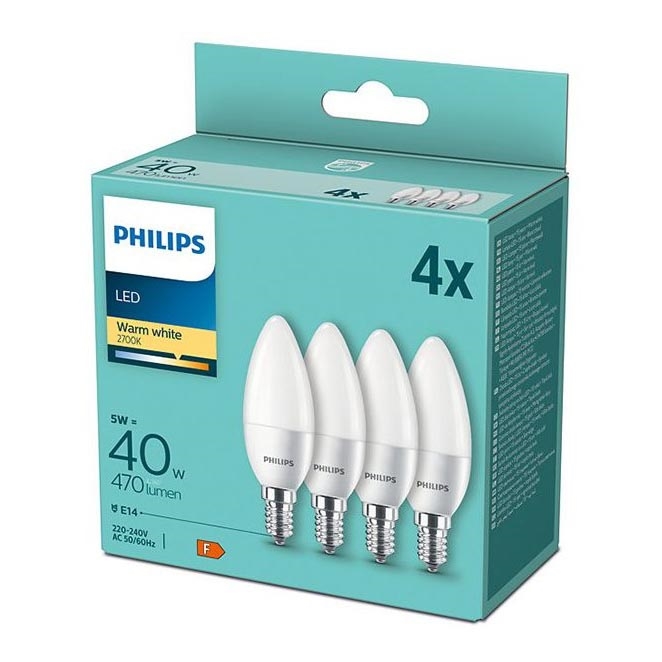 SET 4x Lampadina LED Philips B35 E14/5W/230V 2700K