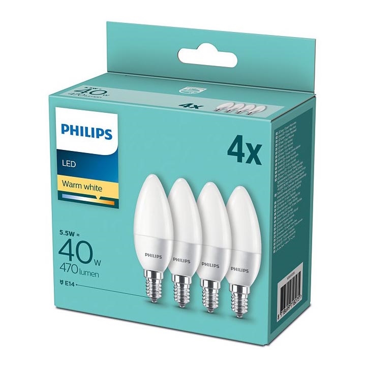 SET 4x Lampadina LED Philips E14/5,5W/230V 2700K