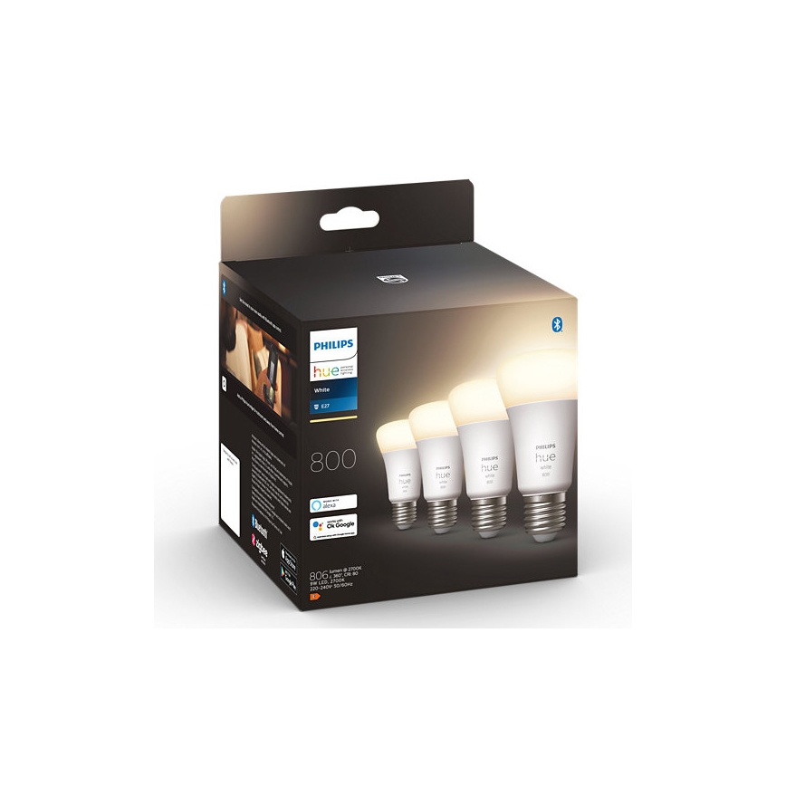 SET 4x Lampadine LED Dimmerabili Philips Hue BIANCO A60 E27/9W/230V 2700K