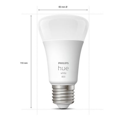 SET 4x Lampadine LED Dimmerabili Philips Hue BIANCO A60 E27/9W/230V 2700K