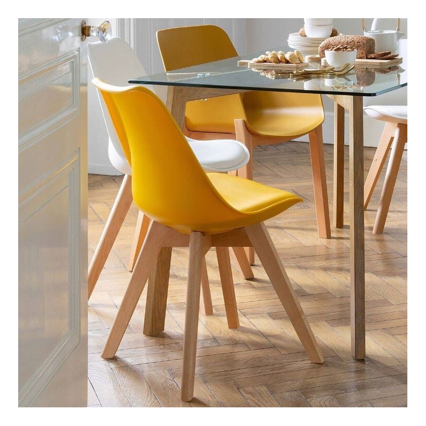 SET 4x Sedia da pranzo BAYA faggio/bianco