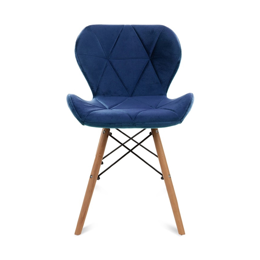 SET 4x Sedia da pranzo TRIGO 74x48 cm blu scuro/faggio