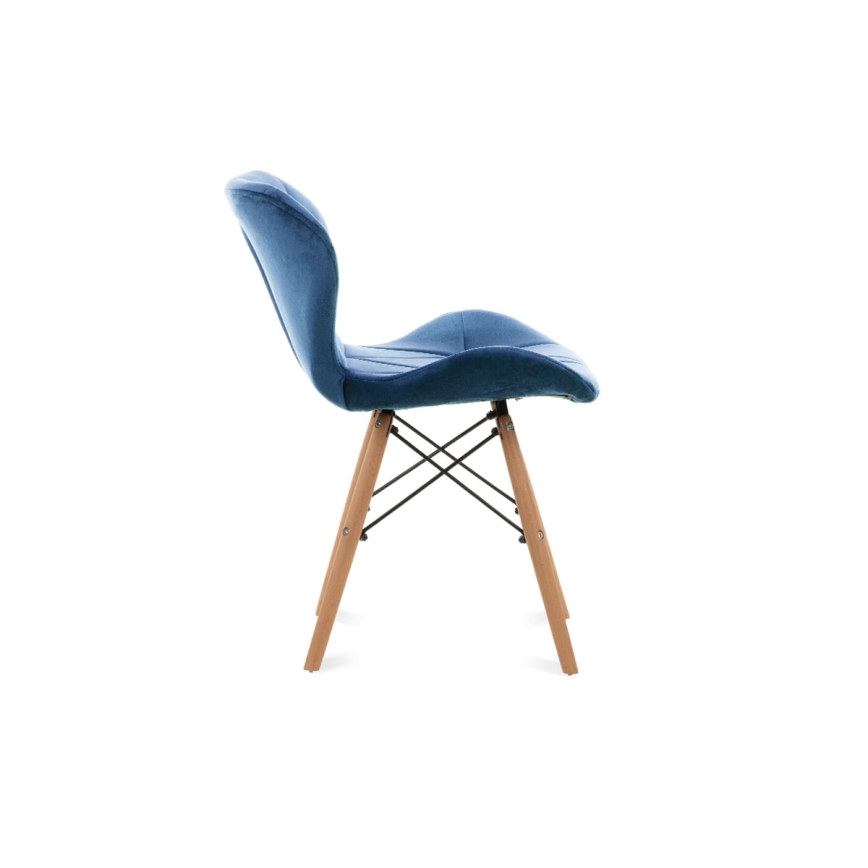 SET 4x Sedia da pranzo TRIGO 74x48 cm blu scuro/faggio
