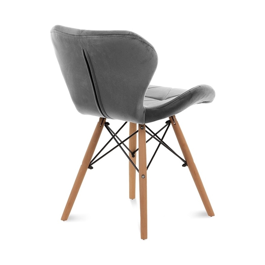 SET 4x Sedia da pranzo TRIGO 74x48 cm grigio chiaro/faggio