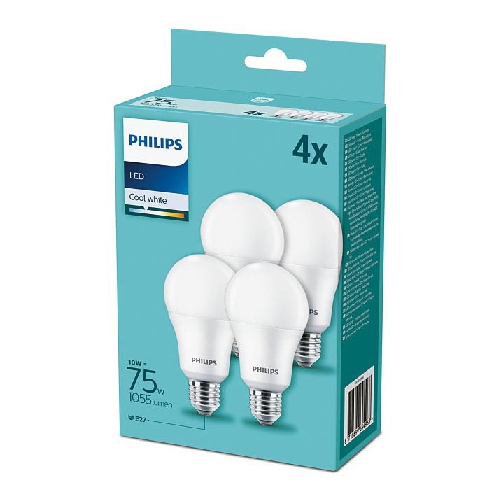 SET 4xLampadine LED Philips A60 E27/10W/230V 4000K