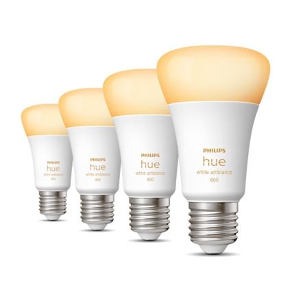 SET 4xLED Lampadina Dimmerabile Philips Hue WHITE AMBIANCE E27/6W/230V 2200-6500K